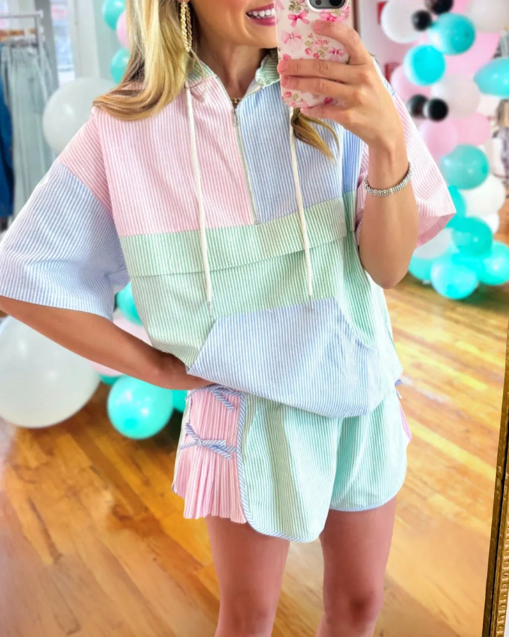 Twisted Ribbed Colorblock Set