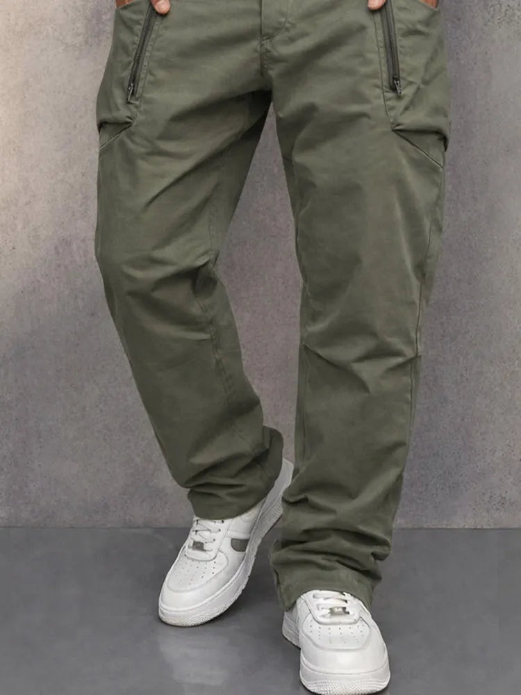 Trendy 100% Cotton Cargo Tapered Pants