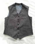 Vintage Charcoal Gray Vertical Pinstripe Multi©\Pocket Vest