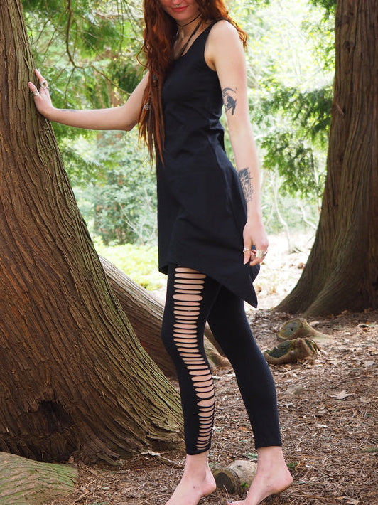 Tribal Asymmetric Drawstring Tank Top