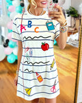 School Day Sequin Striped Dress