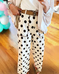 Polka Dot Wavy Trim Pants