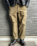 Vintage Khaki High©\Rise Straight Military Cargo Trousers