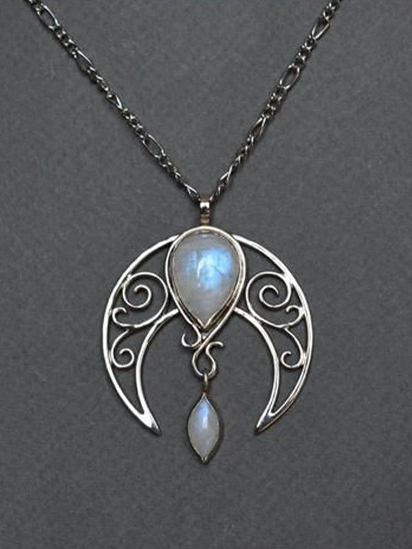 Bohemian Moonstone Vintage Spiral Hollow-Out Necklace