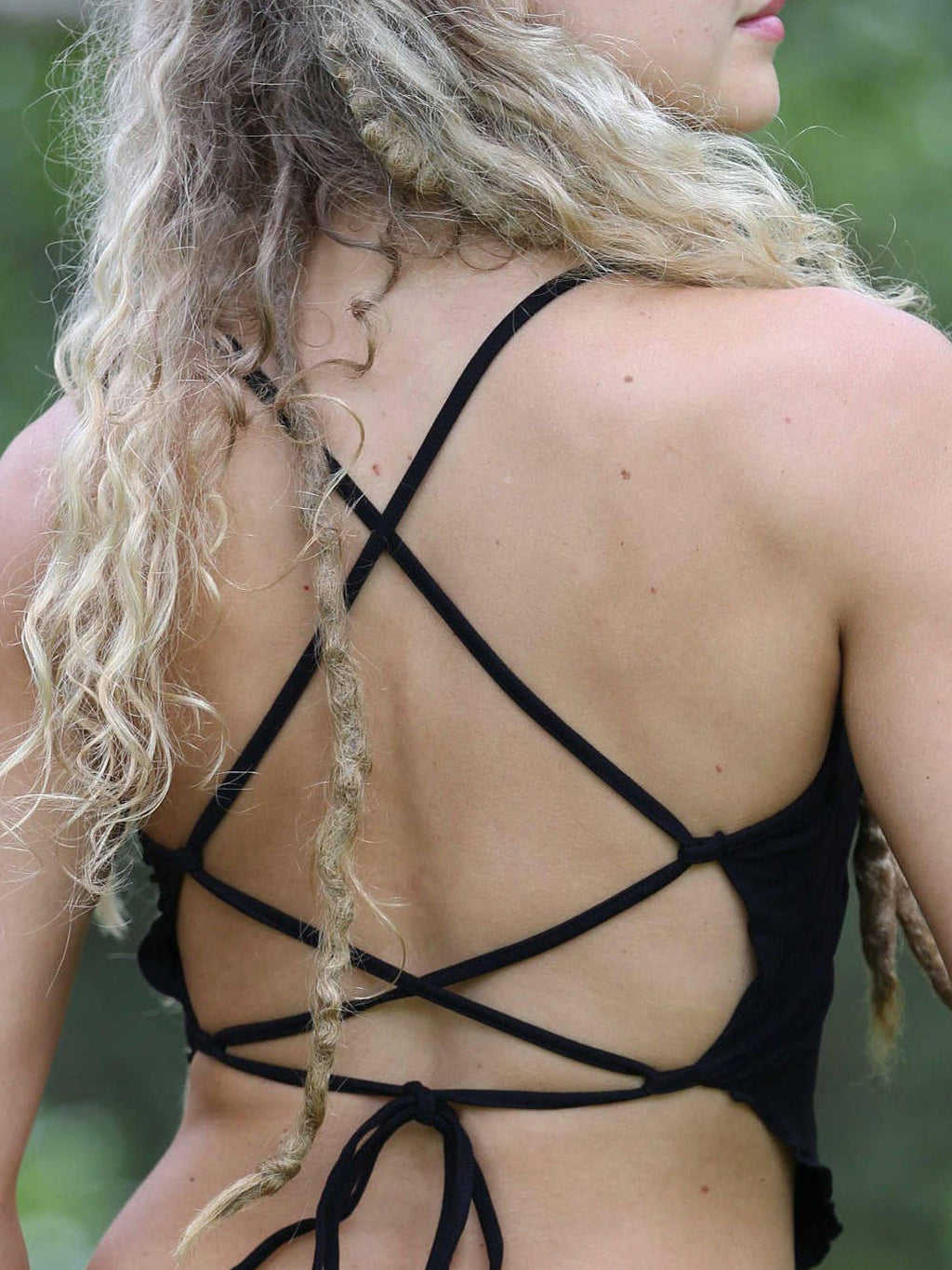 Fairy Festival Backless Strappy Top, Tribal Boho Clothing, Yoga Pixie Burning Man Hippie Outfit