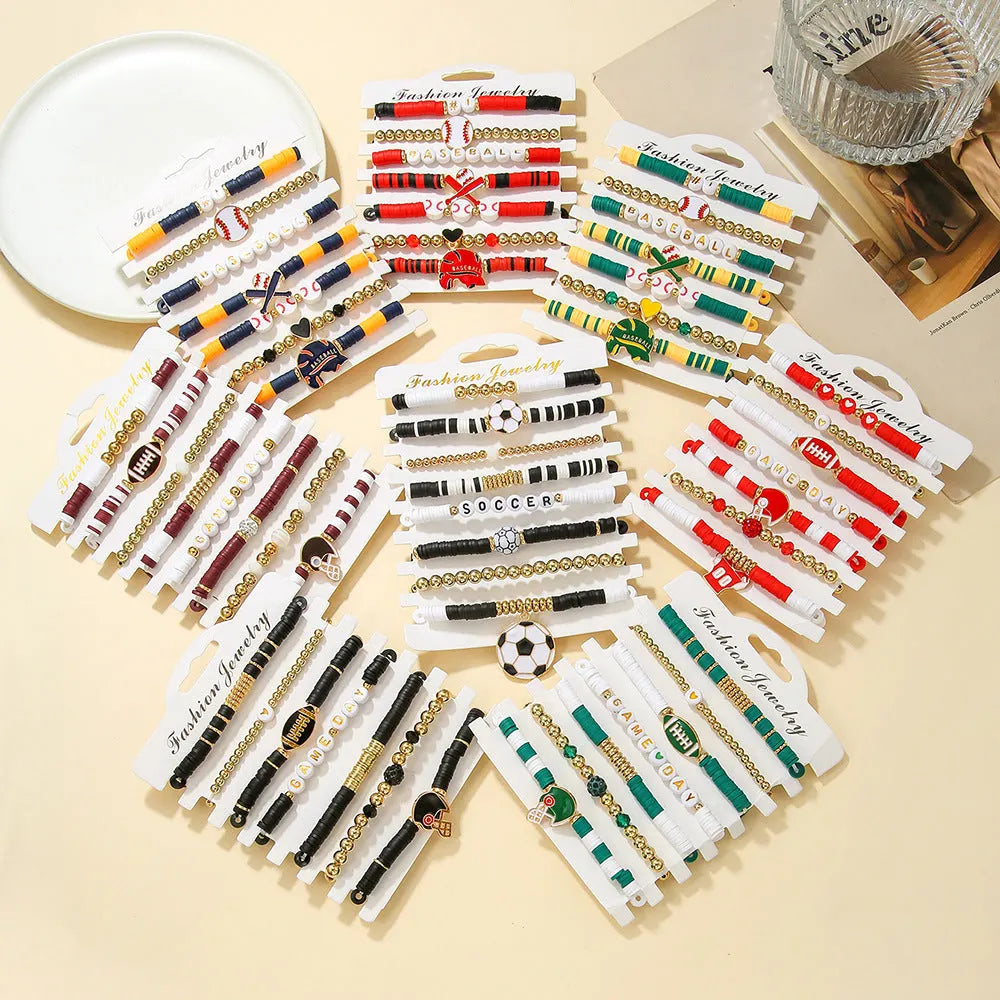 "Game Day" Football-Themed Layered Bracelet