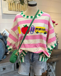 School Sequin Contrast Stripe Top