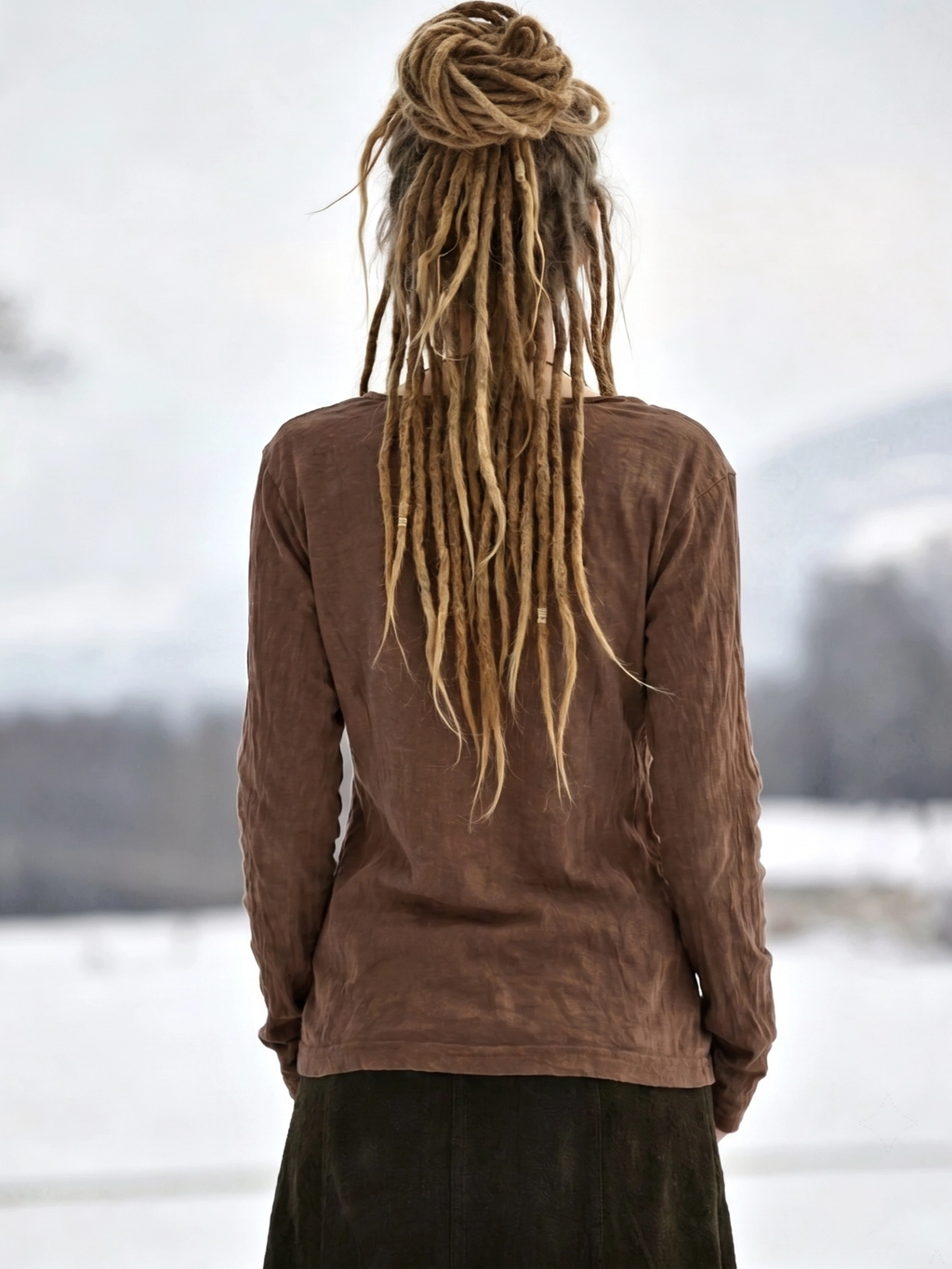 Vintage V-Neck Long Sleeve Top