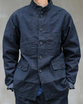 Vintage Deep©\Indigo©\Navy Washed Cotton Blend Stand Collar Jacket