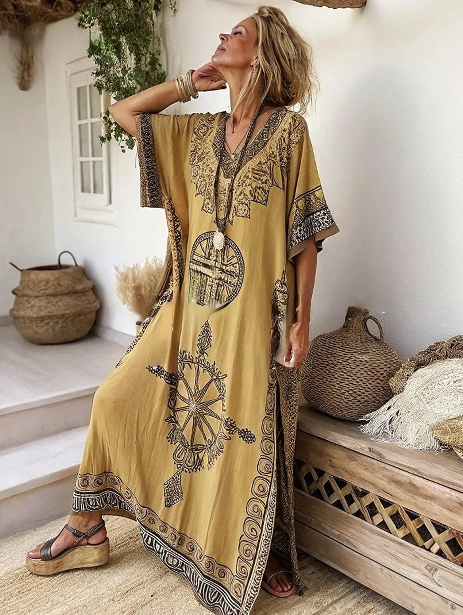 Ethnic Printed Kaftan Dress