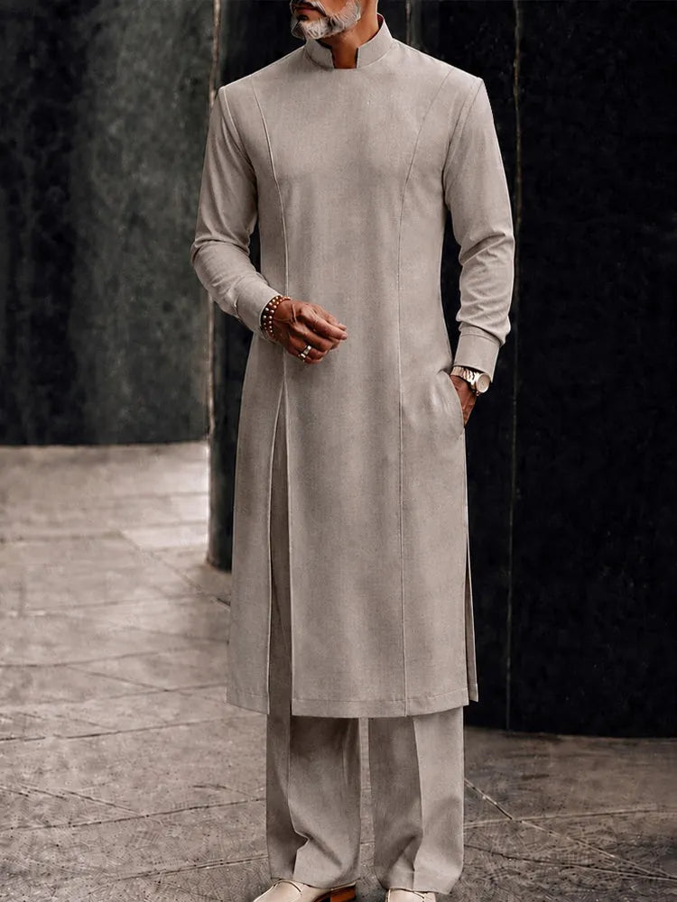 Versatile Pocketed Longline Top Pants Set