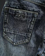 Vintage Blue-gray Distressed Ripped Jeans