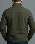 Retro Casual Washed Cotton Zip-up Stand Collar Jacket