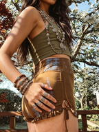 Booty Shorts High Waisted Cotton Blend Festival Wear