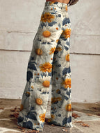 Women's Flowers and Plants Print Casual Wide Leg Pants