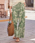 Vintage Bohemian Floral Print Wide Leg Pants