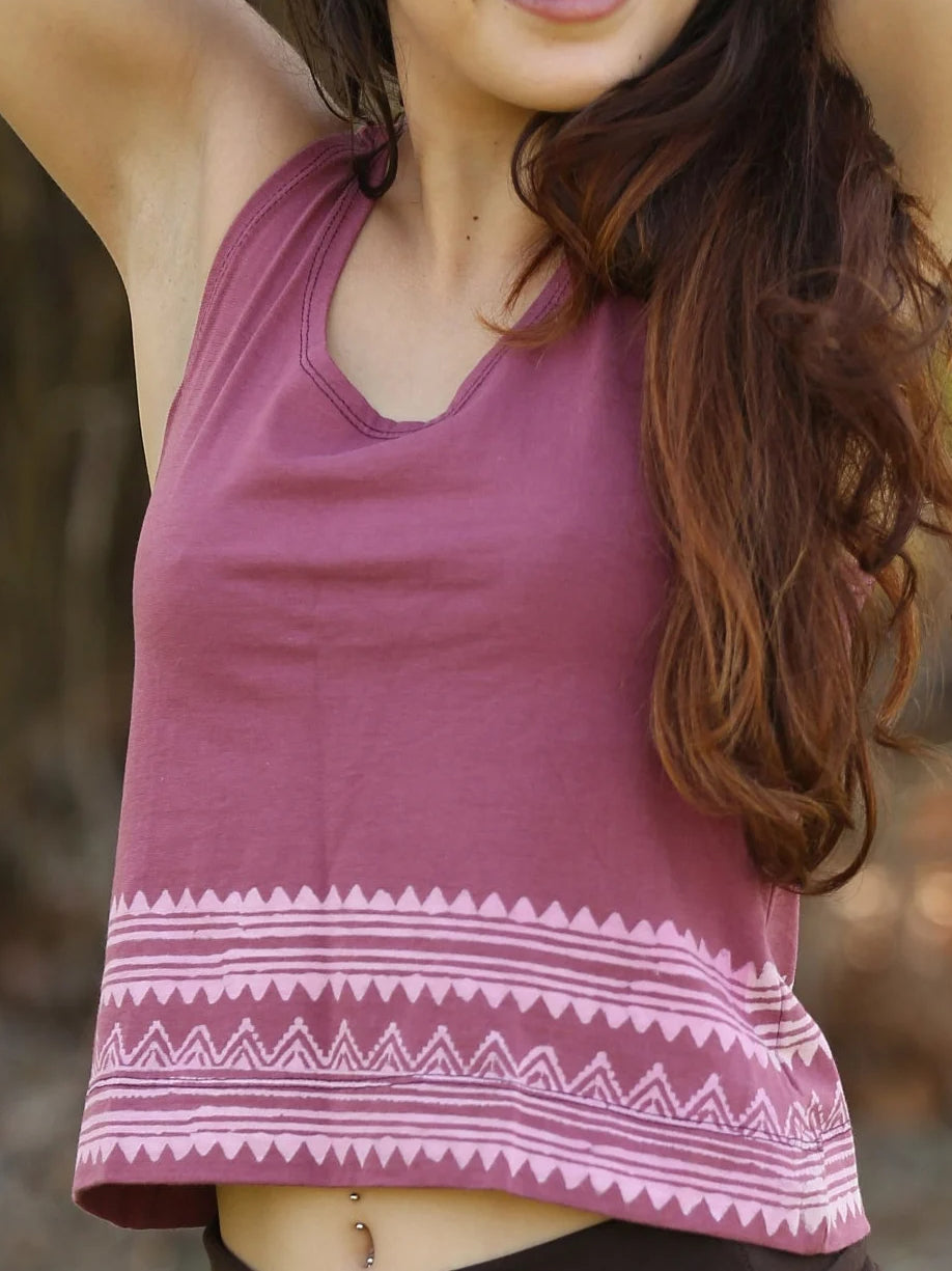 Tribal Print Crop Top, Boho Festival Clothing, Yoga Pixie Tank, Hippie Outfit