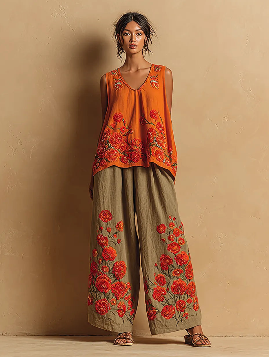 Women's Casual Elegant Linen Casual Set
