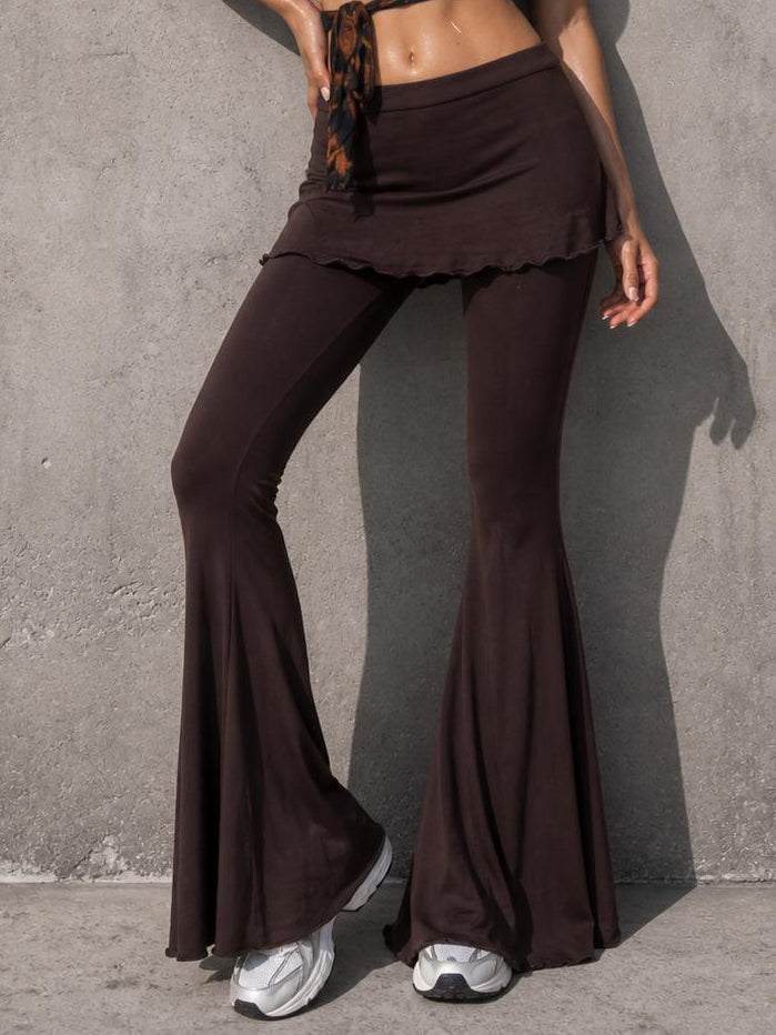 Ruffle Bustle Bell Bottoms ? Rayon Spandex Blend, Yoga Dance Pants