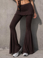 Ruffle Bustle Bell Bottoms ? Rayon Spandex Blend, Yoga Dance Pants