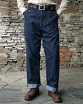 Vintage Navy Blue White Pinstripe Denim Jeans