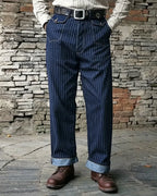 Vintage Navy Blue White Pinstripe Denim Jeans