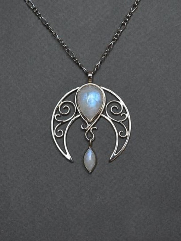 Bohemian Moonstone Vintage Spiral Hollow-Out Necklace