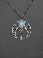 Bohemian Moonstone Vintage Spiral Hollow-Out Necklace