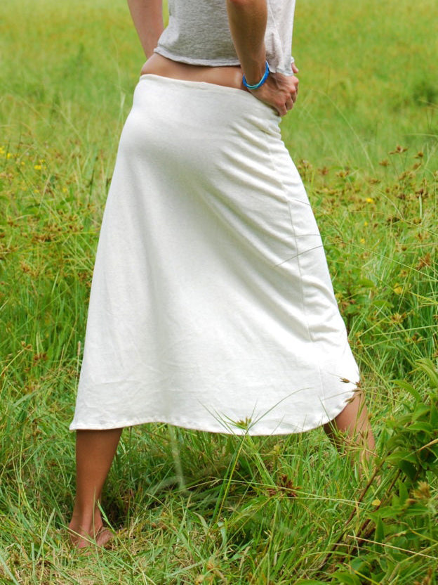 High-Low Midi Skirt with Drawstring Waist and Asymmetric Hem