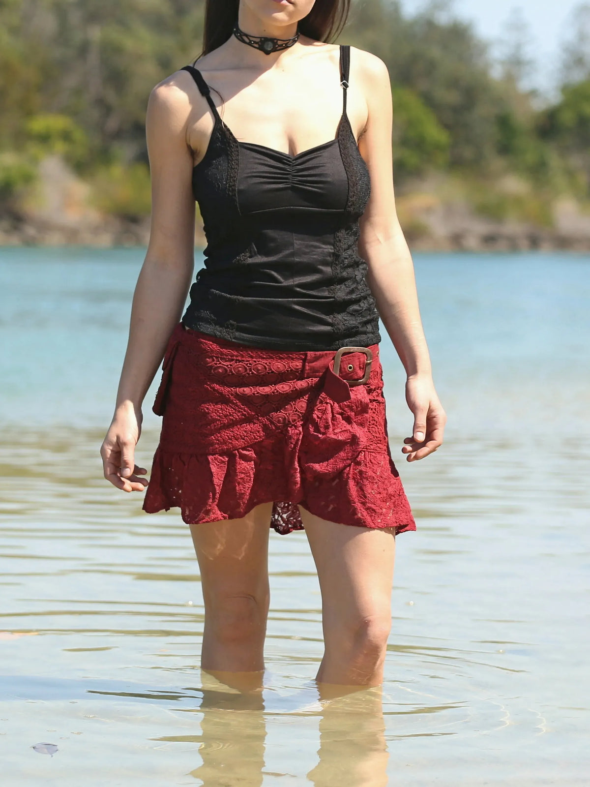 Boho Lace Top, Elven Ren Faire Festival Tank, Hippie Elven Gothic Faerie Clothing