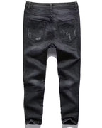 Vintage Black Washed Distressed Slim©\Tapered Denim Jeans