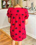 Vintage Polka Dot Satin Dress