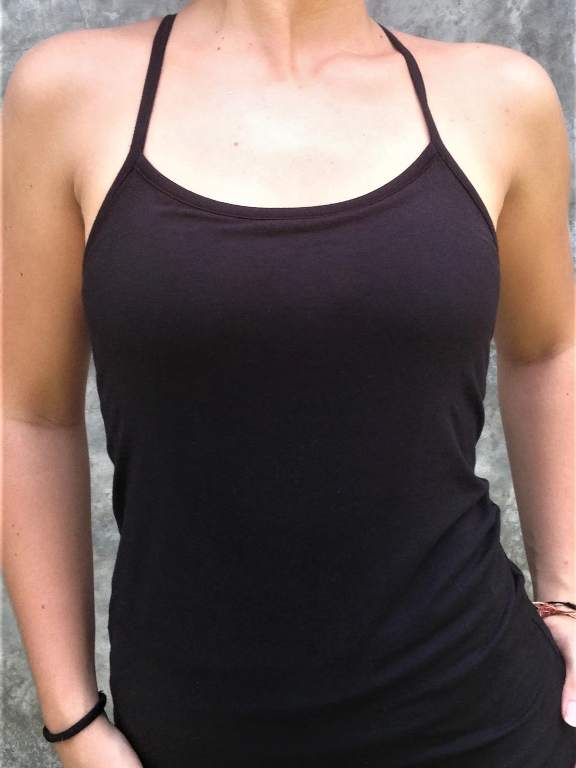Cotton Women's Yoga Top With Strappy Back