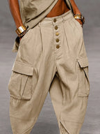 Casual Drop Crotch Cargo Harem Pants