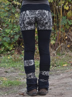Lace Patchwork Layered Ruched Footed Leggings