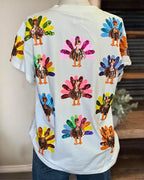 Sequins Turkey Queen Cotton Tee