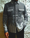 Vintage Black Mixed Geometric Graphic Print Long Sleeve shirt