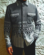 Vintage Black Mixed Geometric Graphic Print Long Sleeve shirt