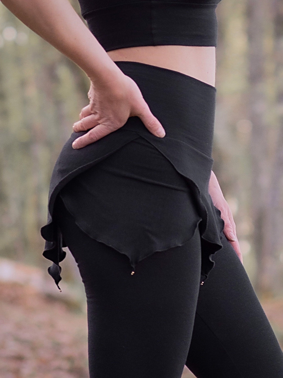 Hand Dyed Bamboo Leggings: Cotton Fleece Pixie Yoga Pants