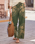 Vintage Floral Print Wide-leg Pants