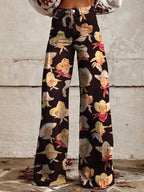 Women's Cowboy Race Print Casual Wide Leg Pants