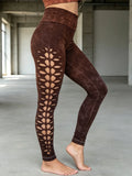 Yoga Braided leggings Hand Dyed Dutch Chocolate