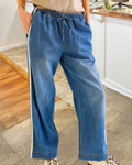 Side Striped Casual Denim Pants