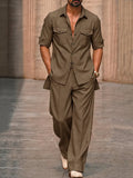 Modern High-Low Hem Shirt and Pants Set