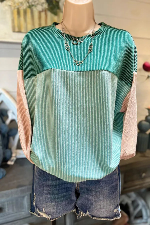 Colorblock Ribbed Top