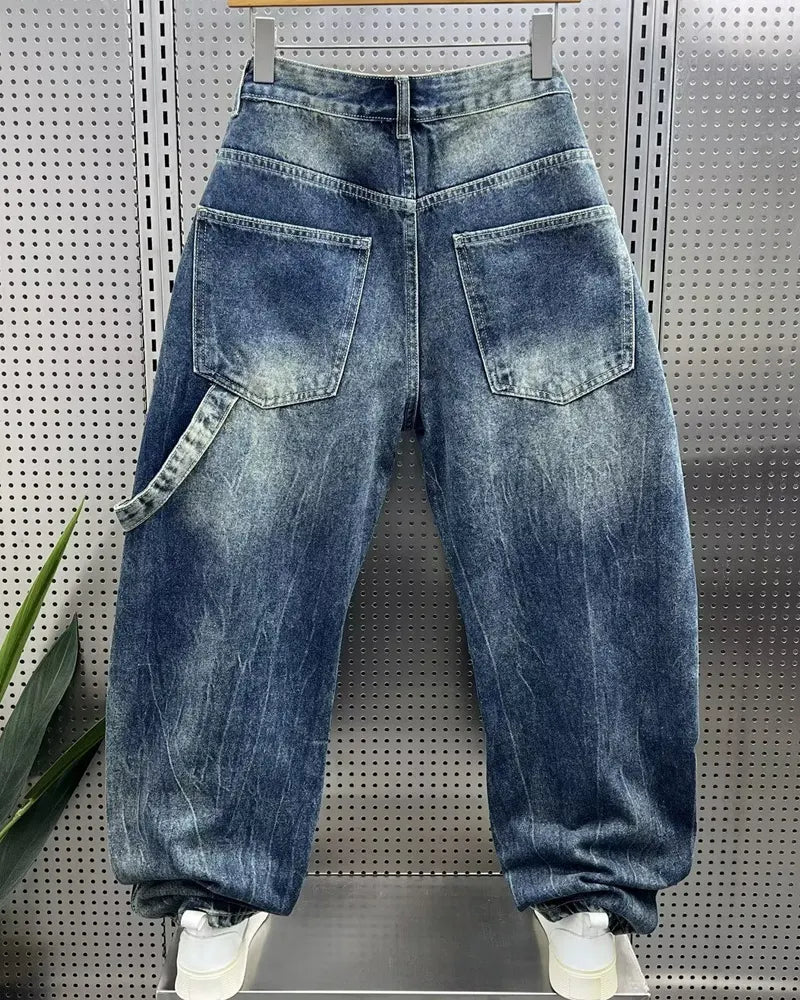 Vintage Washed Multi©\Patch©\Pocket Cargo Denim Pants