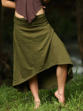 Boho Maxi Skirt, Long High Low Elegant , Hippie Stretch Clothing