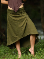 Boho Maxi Skirt, Long High Low Elegant , Hippie Stretch Clothing
