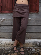 Hemp Skirted Pants, Wide Leg Pants, Gaucho Pants, Croped, Yoga Pants
