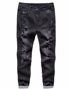 Vintage Black Washed Distressed Slim©\Tapered Denim Jeans